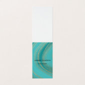 Carte de visite en Agate Turquoise et Or (Extérieur déplié)