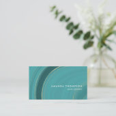 Carte de visite en Agate Turquoise et Or (Debout devant)