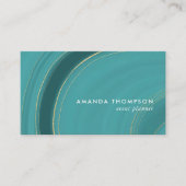 Carte de visite en Agate Turquoise et Or (Devant)