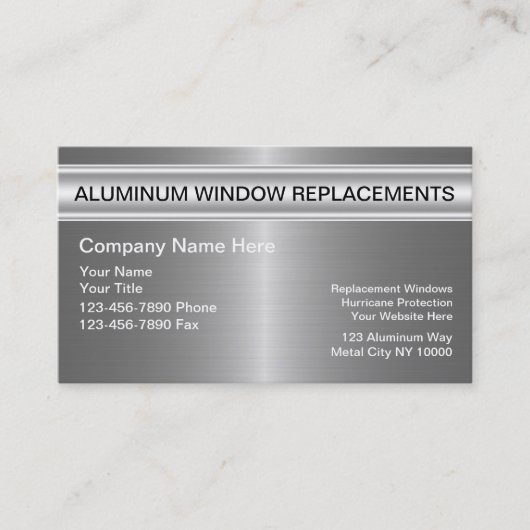 Carte de visite en aluminium de Windows (Devant)