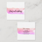 Carte de visite en aquarelle couleur pastel (Devant / Derrière)