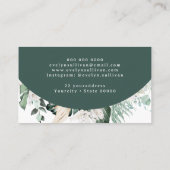 Carte de visite en arc de verdure émeraude (Dos)