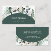 Carte de visite en arc de verdure émeraude (Devant / Derrière)