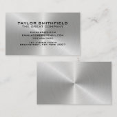 Carte de visite en argent métallique professionnel (Devant / Derrière)