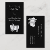 Carte de visite en argent noir blanc personnalisé (Devant / Derrière)