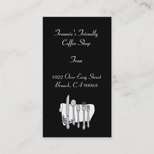 Carte de visite en argent noir blanc personnalisé (Devant)