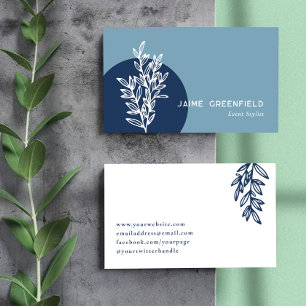 Carte de visite en art linéaire Navy & Blue Greene