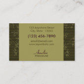 Carte de visite en bambou de salon ou de spa (Dos)