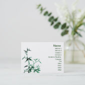Carte de visite en bambou vert (Debout devant)