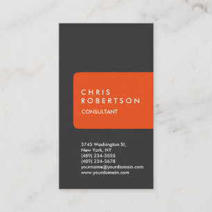 Carte de visite en bande orange gris ultra épais