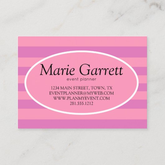 Carte de visite en bande rose classique (Dos)