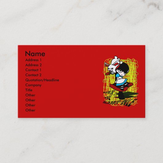 Carte De Visite En bas du terrier de lapin (Devant)