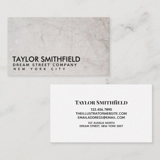 Carte de visite en béton (Devant / Derrière)