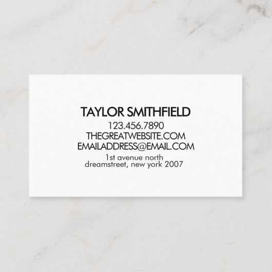 Carte de visite en béton rustique (Dos)