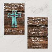 Carte de visite en bois affligé par croix de carte (Devant / Derrière)