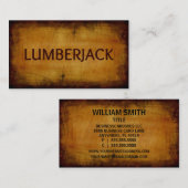 Carte de visite en bois antique Lumberjack (Devant / Derrière)