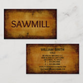 Carte de visite en bois antique scierie (Devant / Derrière)