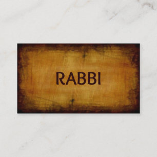 Carte de visite en bois brossé d'antiquité Rabbi