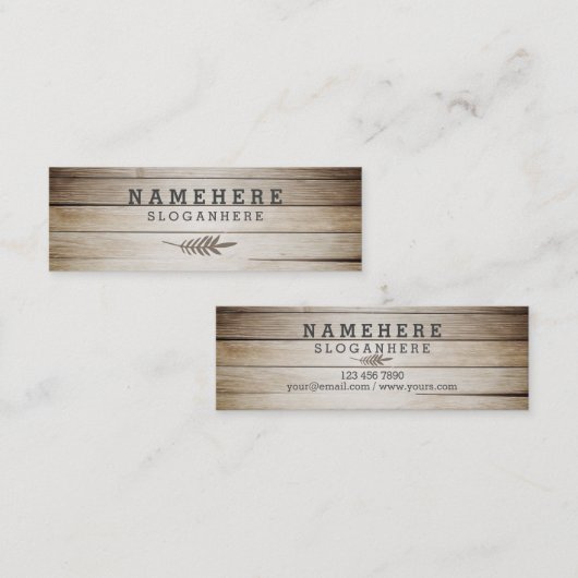 Carte de visite en bois de café foncé élégant (Devant / Derrière)