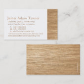 Carte de visite en bois de charpentier de (Devant / Derrière)