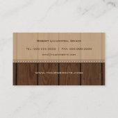 Carte de visite en bois de cheval de Flourish (Dos)