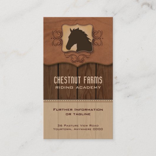Carte de visite en bois de cheval de Flourish (Devant)