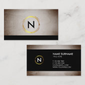 Carte de visite en bois de noir de concepteur de (Devant / Derrière)