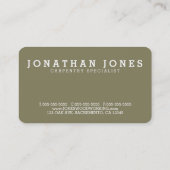 Carte de visite en bois de photo de travailleur de (Dos)