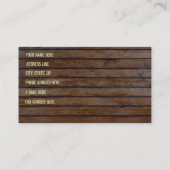 Carte de visite en bois de planche de brun foncé (Dos)