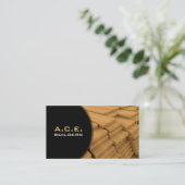 Carte de visite en bois de planches (Debout devant)