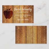 Carte de visite en bois de professeur d'Apple (Devant / Derrière)