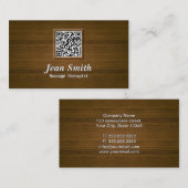Carte de visite en bois de thérapeute de massage (Devant / Derrière)