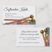 Carte de visite en bois de tricoteuse de fil (Devant / Derrière)