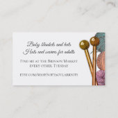 Carte de visite en bois de tricoteuse de fil (Dos)