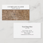 Carte de visite en bois de tronçon (Devant / Derrière)