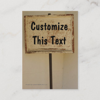 Carte de visite en bois de verticale de signe