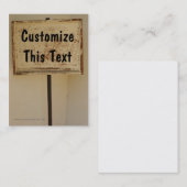 Carte de visite en bois de verticale de signe (Devant / Derrière)