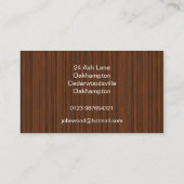 Carte de visite en bois d'effet (Dos)