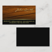 Carte de visite en bois élégant de bibliothécaire (Devant / Derrière)