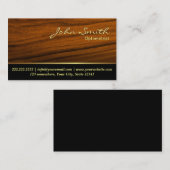 Carte de visite en bois élégant d'optométriste de (Devant / Derrière)