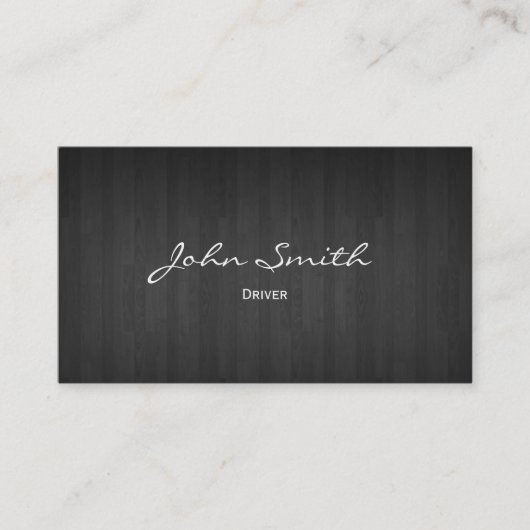 Carte de visite en bois foncé chic de conducteur (Devant)