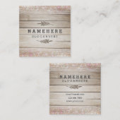 Carte de visite en bois foncé moderne de carré de (Devant / Derrière)