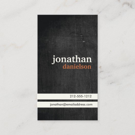 Carte de visite en bois noir rustique (Devant)