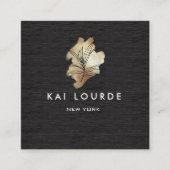 Carte de visite en bois Plante or (Devant)