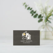 Carte de visite en bois pour réparateur de code QR (Debout devant)