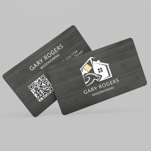 Carte de visite en bois pour réparateur de code QR