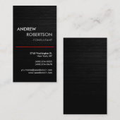 Carte de visite en bois rouge gris vertical (Devant / Derrière)