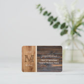 Carte de visite en bois rustique (Debout devant)