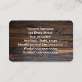 Carte de visite en bois rustique (Dos)