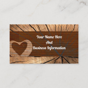 Carte de visite en bois rustique
